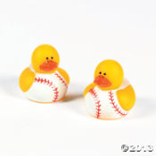 Mini Baseball Rubber Duckies<br>1 1/2"-24 piece(s)